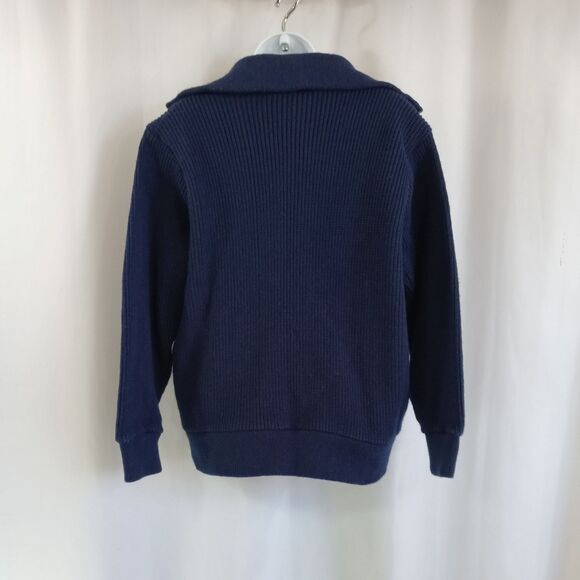 Montgomery Ward sweater coat women's size medium blue tan lined - Picture 4 of 12